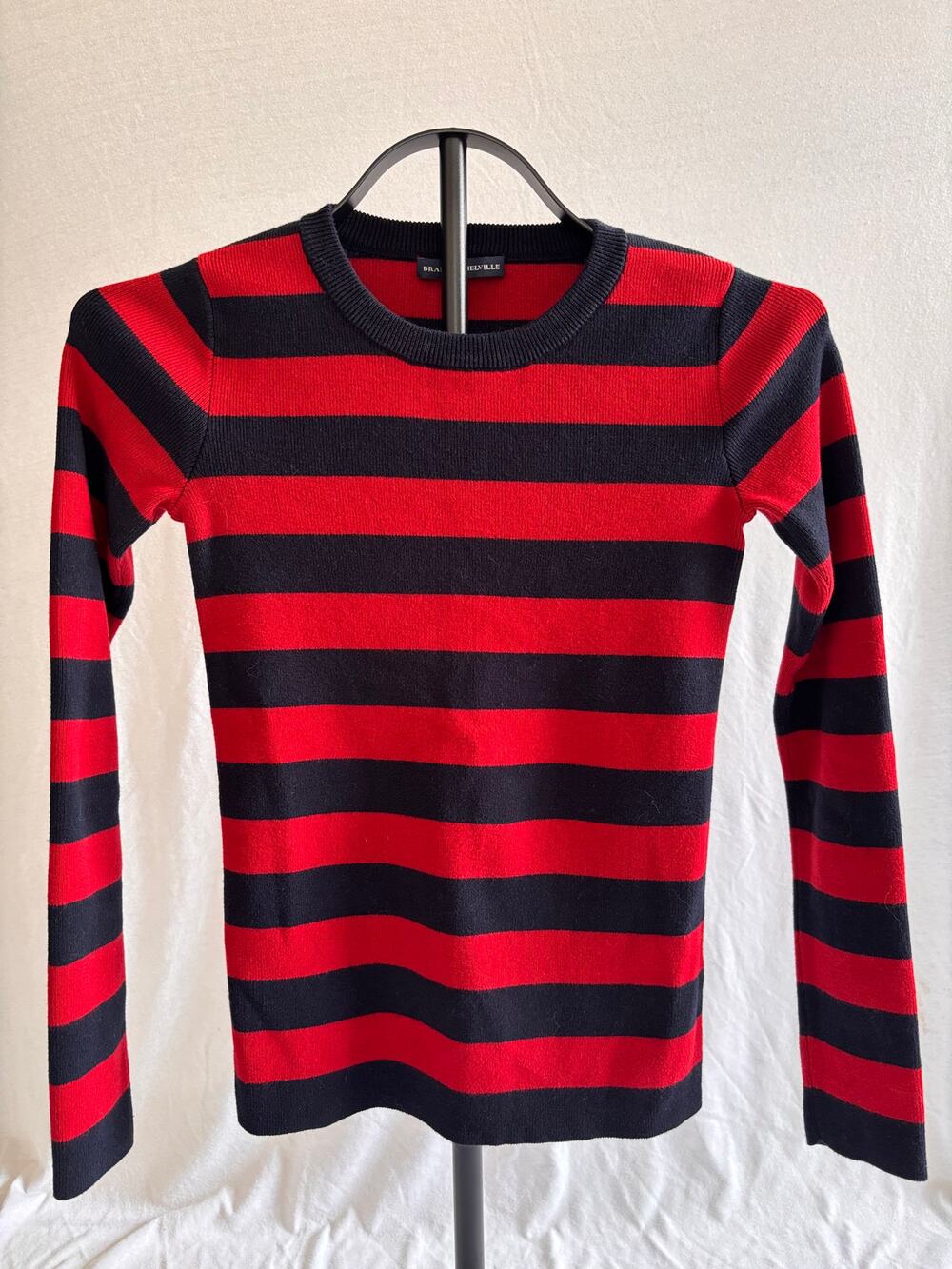 Brandy Melville red and navy crewneck